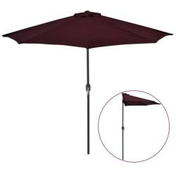 Parasol de balcon mât en aluminium Bordeaux 270x135x245 cm Demi 312498