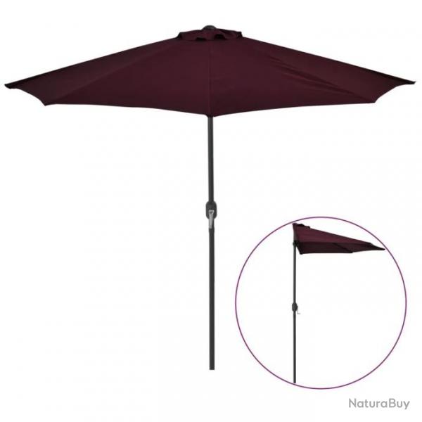 Parasol de balcon mt en aluminium Bordeaux 270x135x245 cm Demi 312498