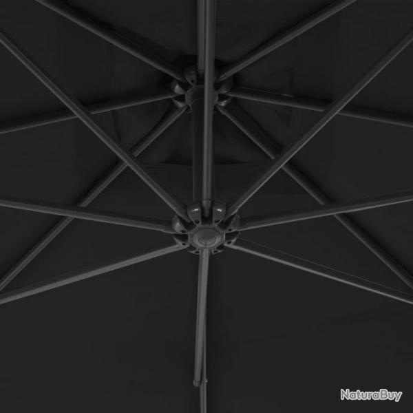 Parasol dport avec mt en acier 300 cm Noir 312508
