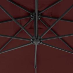 Parasol déporté avec mât en acier 300 cm Rouge bordeaux