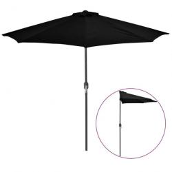 Parasol de balcon avec mât en aluminium Noir 270x135x245cm Demi 312500