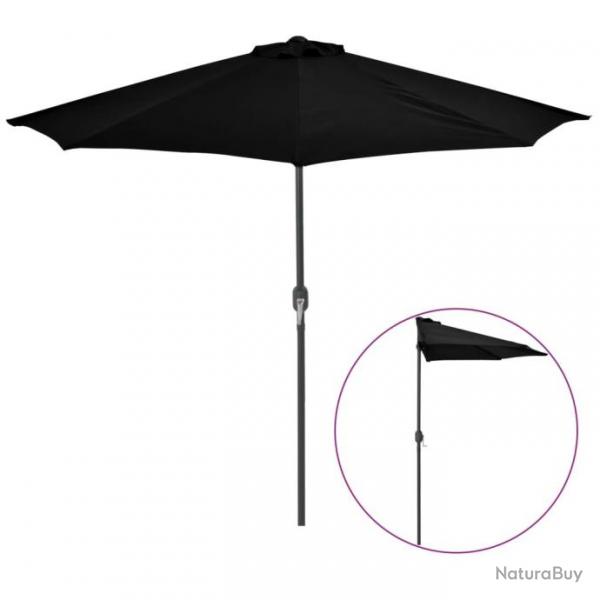 Parasol de balcon avec mt en aluminium Noir 270x135x245cm Demi 312500