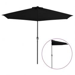 Parasol de balcon avec mât en aluminium Noir 300x150x253cm Demi 312504