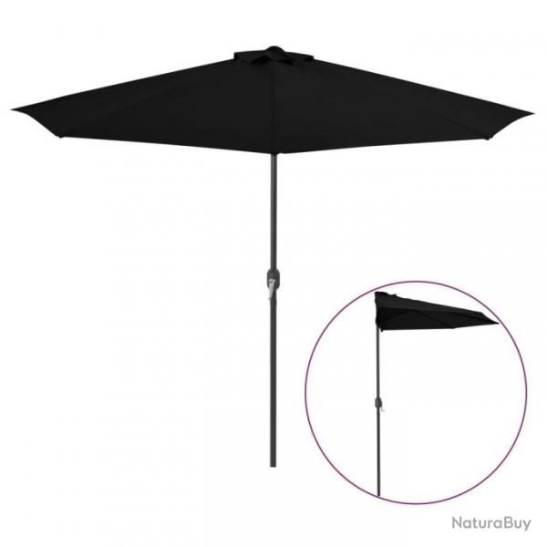 Parasol de balcon avec mt en aluminium Noir 300x150x253cm Demi 312504