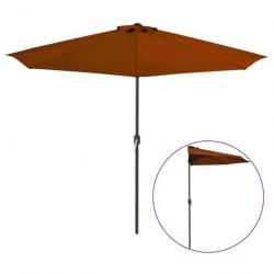 Parasol de balcon et mât en aluminium Terre cuite 300x150x253cm 312503