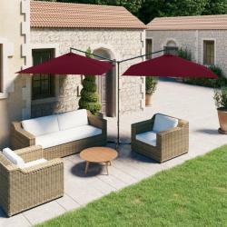 Parasol double avec mât en acier Rouge bordeaux 600x300 cm 312558