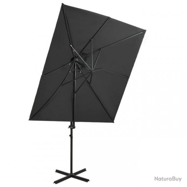 Parasol dport  double toit Anthracite 250x250 cm 312362