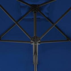 Parasol d'extérieur avec mât en acier Bleu 250x250x230 cm 312517