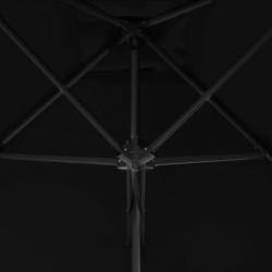 Parasol d'extérieur avec mât en acier Noir 250x250x230 cm 312516