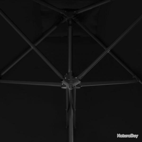 Parasol d'extrieur avec mt en acier Noir 250x250x230 cm 312516