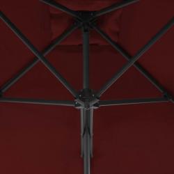 Parasol d'extérieur avec mât en acier Bordeaux 250x250x230 cm