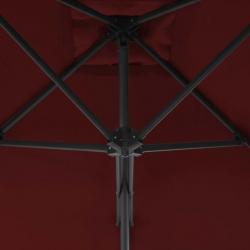 Parasol d'extérieur avec mât en acier Bordeaux 250x250x230 cm