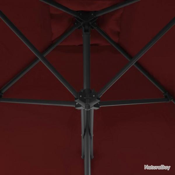 vidaXL Parasol d'extrieur avec mt en acier Rouge bordeaux 300x230 cm