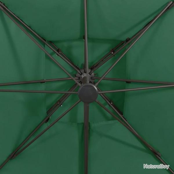 vidaXL Parasol dport  double toit 300x300 cm Vert