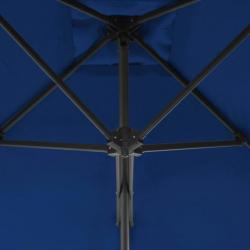 Parasol d'extérieur avec mât en acier Bleu 300x230 cm 312521