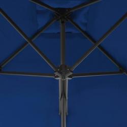 Parasol d'extérieur avec mât en acier Bleu 300x230 cm 312521