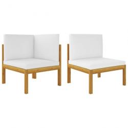 Salon de jardin 2 pcs avec coussins Bois d'acacia solide 312426