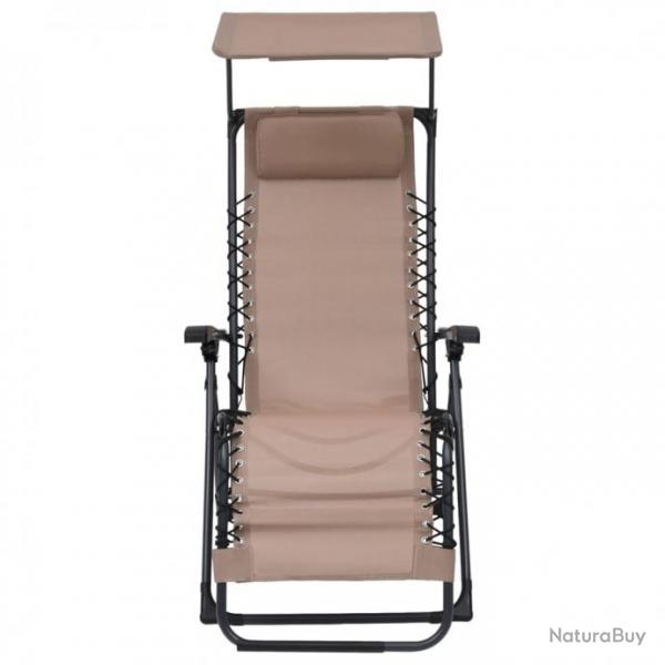 Chaise pliable de terrasse Textilne Taupe 312469