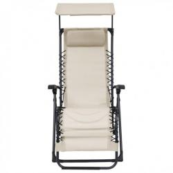 Chaise pliable de terrasse Textilène Crème 312468