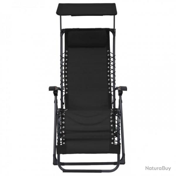 Chaise pliable de terrasse Textilne Noir 312467