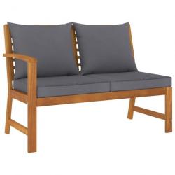 Banc de jardin 114,5 cm avec coussin gris foncé Bois d'acacia 311837