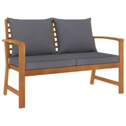 Banc de jardin et coussin gris foncé 120cm Bois solide d'acacia 311830