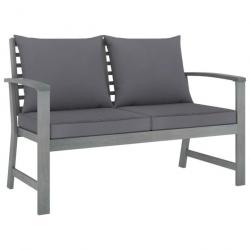 Banc de jardin 120cm et coussin gris foncé Bois solide d'acacia 311826