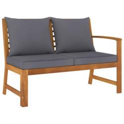 Banc de jardin 114,5 cm avec coussin gris foncé Bois d'acacia 311839