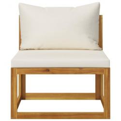 Canapé central sectionnel et coussin blanc crème Bois d'acacia 311863