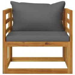 Chaise de jardin avec coussins gris foncé Bois d'acacia massif 311867