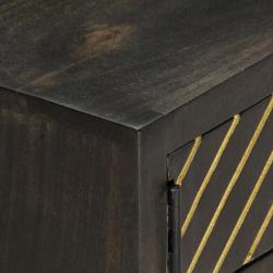 Table basse Noir et doré 90x50x35 cm Bois solide de manguier 286515