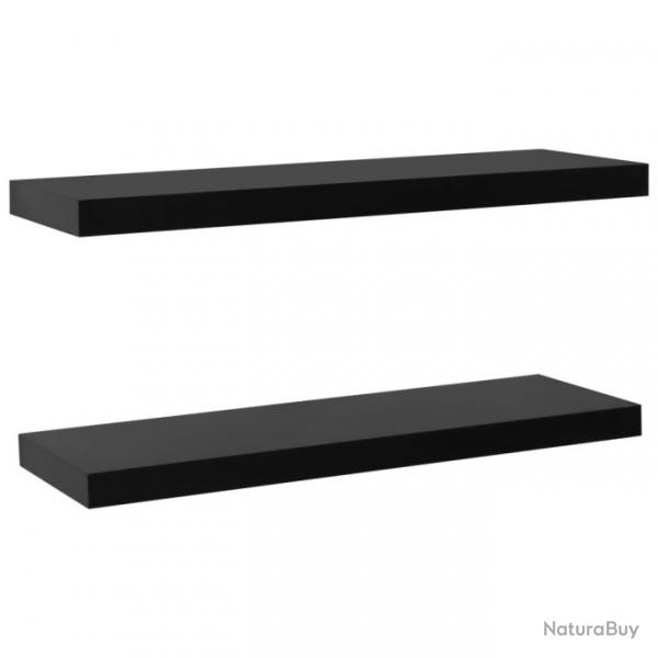 tagres murales flottantes 2 pcs Noir 100x20x3,8 cm 288203