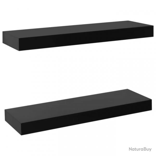 tagres murales flottantes 2 pcs Noir 40x20x3,8 cm 288200