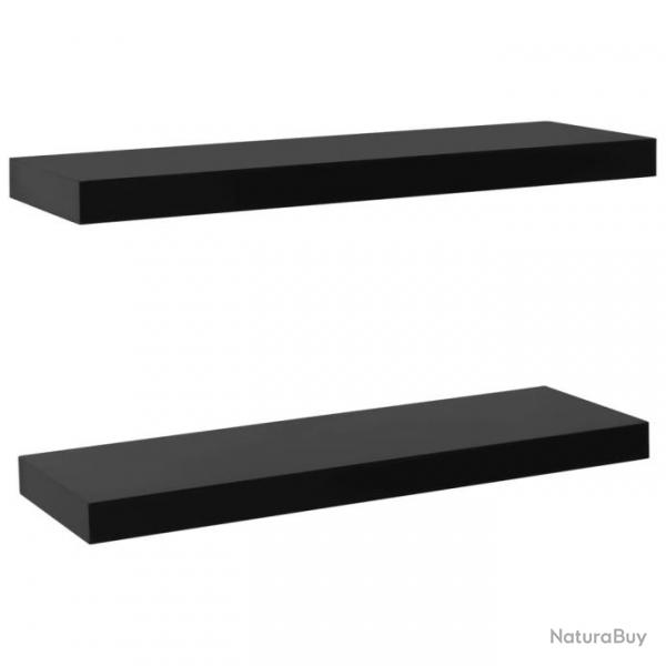 tagres murales flottantes 2 pcs Noir 60x20x3,8 cm 288201