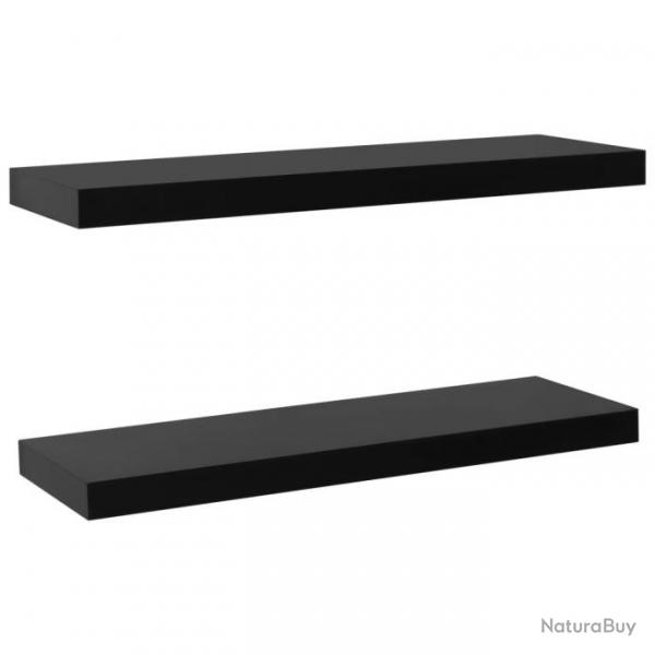 tagres murales flottantes 2 pcs Noir 80x20x3,8 cm 288202