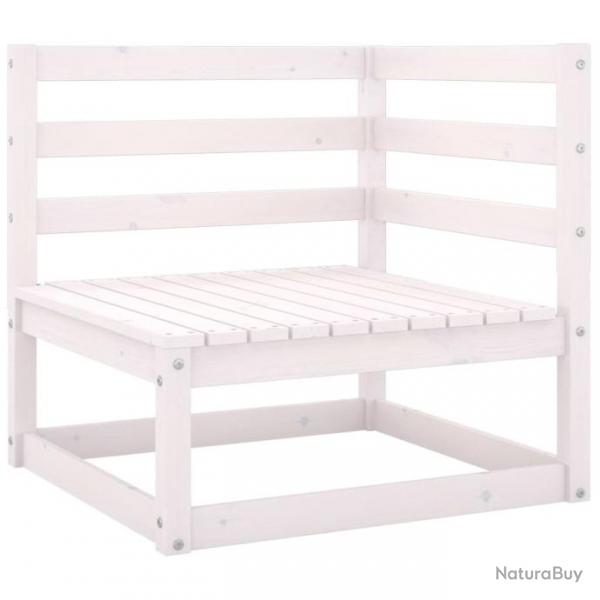 Salon de jardin 2 pcs avec coussins Blanc Bois de pin massif 805746