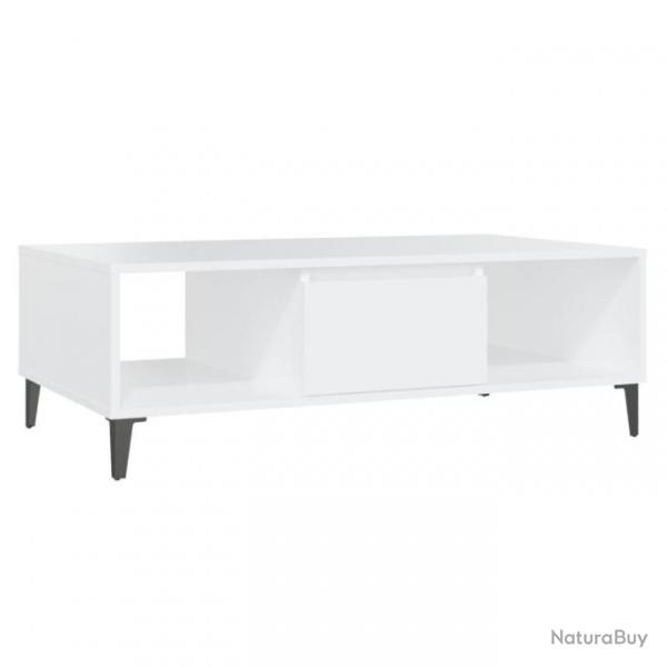 Table basse Blanc 103,5x60x35 cm Agglomr