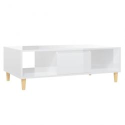 Table basse Blanc brillant 103,5x60x35 cm Aggloméré 806019