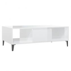 Table basse Blanc brillant 103,5x60x35 cm Aggloméré 806028