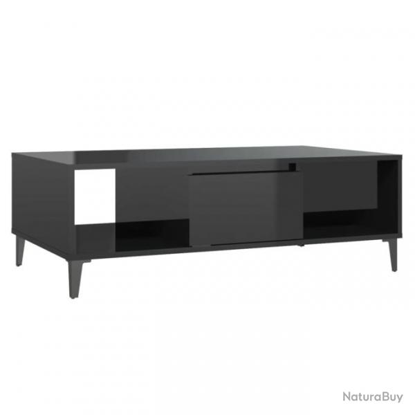 Table basse Noir brillant 103,5x60x35 cm Agglomr