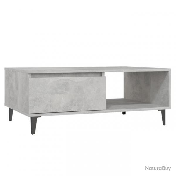 Table basse Gris bton 90x60x35 cm Agglomr 806008