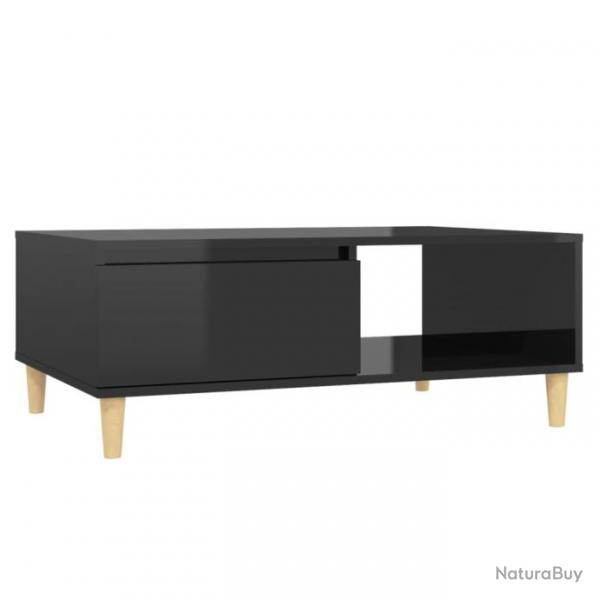 Table basse Noir brillant 90x60x35 cm Agglomr 806002