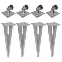 Piquets de poteau d'appui 4 pcs Acier 3057511