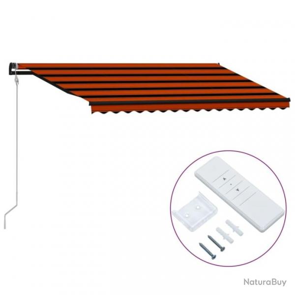 Store Auvent rtractable automatique 450x300 cm Orange et blanc 3055267