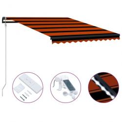 Store Auvent rétractable capteur de vent LED 350x250 cm Orange marron 3055297