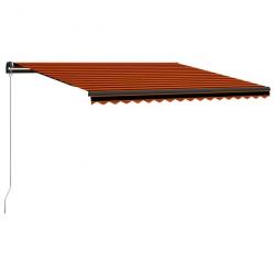 Store Auvent manuel rétractable 450x300 cm Orange et marron 3055195