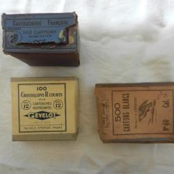 pour colletion - 3 anciennes boîtes carton pour rechargement de cartouches de chasse