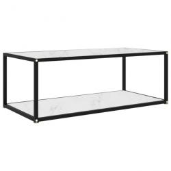 Table basse Blanc 100x50x35 cm Verre trempé 322899