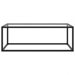 Table basse Noir avec verre trempé 100x50x35 cm 322879