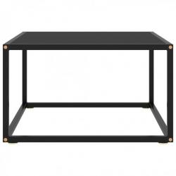 Table basse Noir avec verre noir 60x60x35 cm 322872